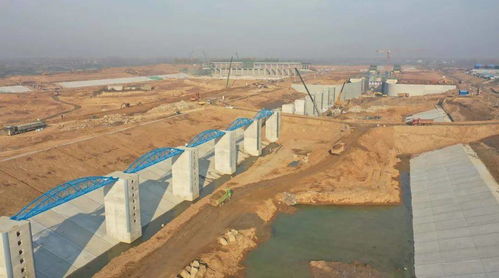 涡河蒙城枢纽建设工程雄姿初现